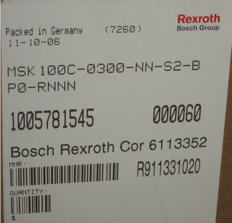 REXROTH BOSCH SERVO MOTOR MSK100C-0300-NN-S2-B P0-RNNN