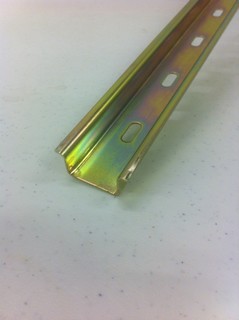 DIN RAIL 35mm x 15mm slotted 40" long Gold Zinc plated.